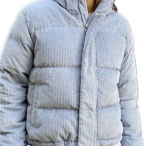 Aritzia Tna Super Puff Shorty Puffer Jacket in Shady Blue